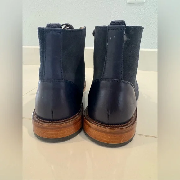 Taft Men’s Troy Boot size 43 Navy leather and suede - Picture 2 of 9